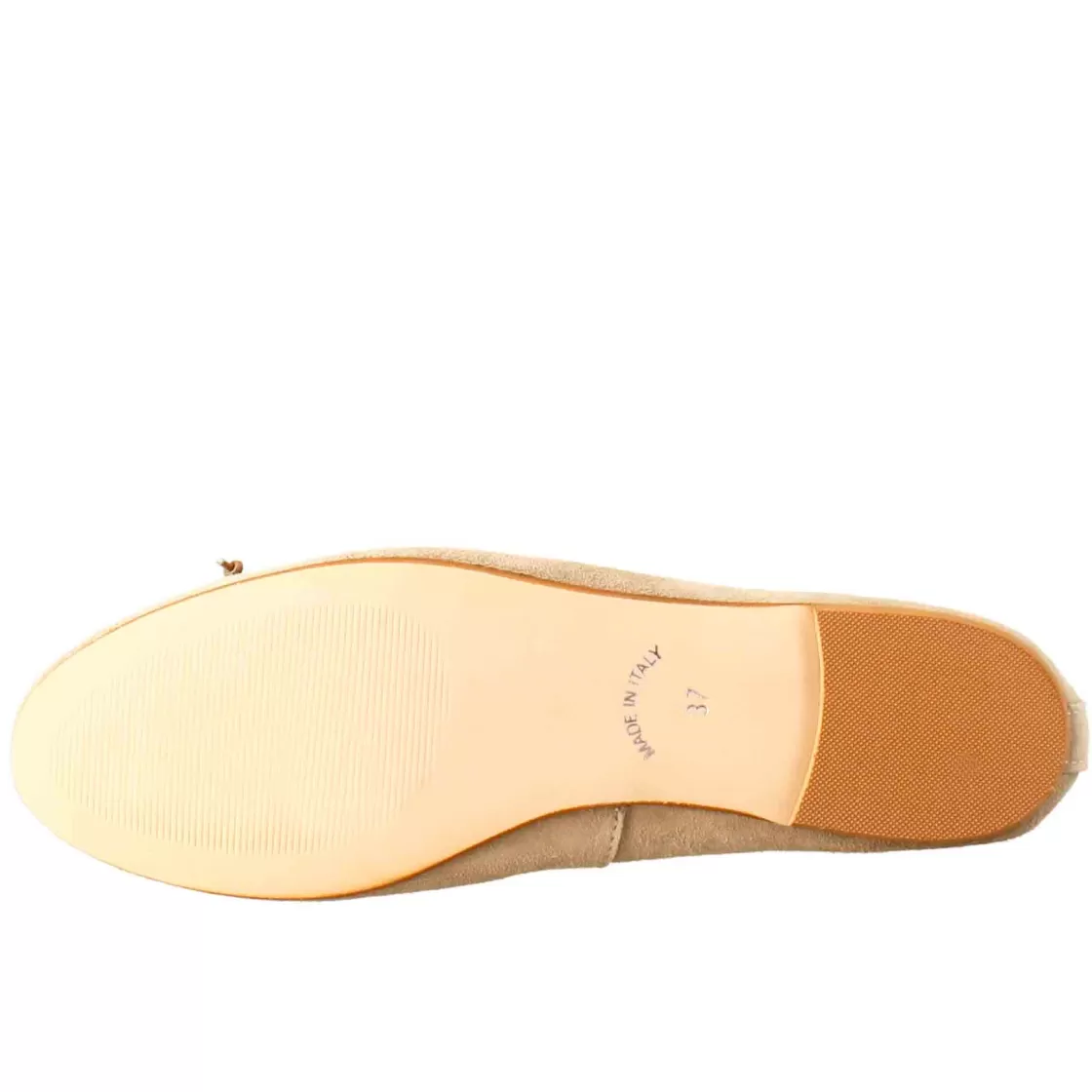 Outlet Leonardo Shoes Ballerine Leggere Da Donna Color Taupe In Camoscio Sfoderate Beige