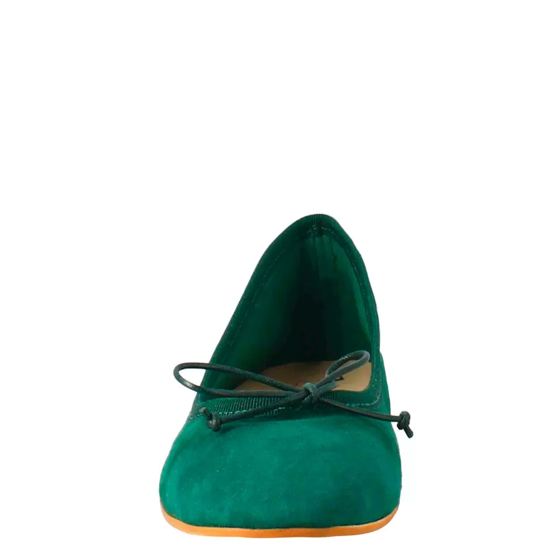 Shop Leonardo Shoes Ballerine Leggere Da Donna Color In Camoscio Sfoderate Verde