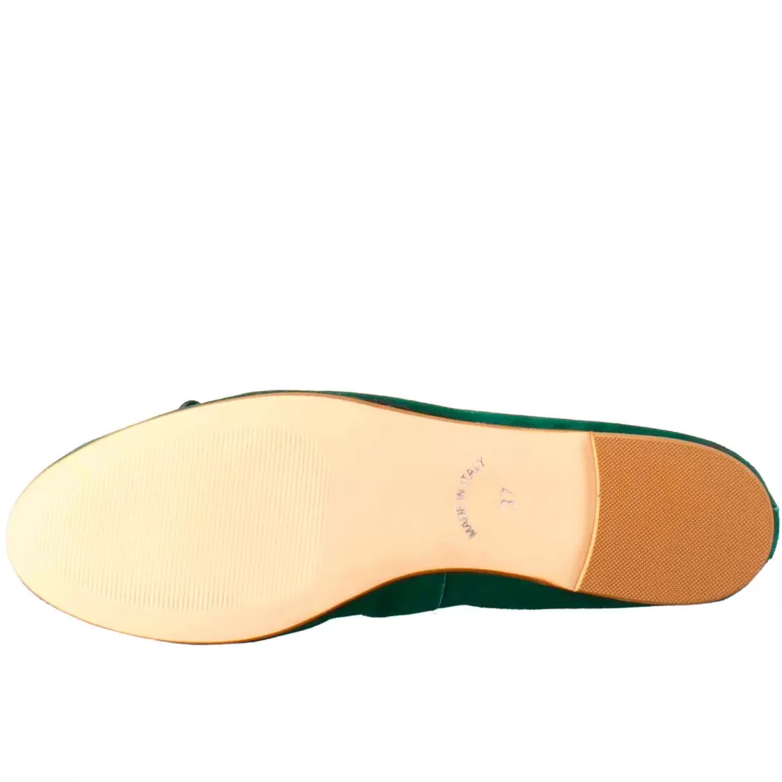 Shop Leonardo Shoes Ballerine Leggere Da Donna Color In Camoscio Sfoderate Verde