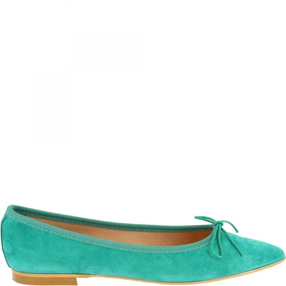 Discount Leonardo Shoes Ballerine Slip-on A Punta Da Donna Fatte A Mano In Pelle Di Camoscio Turchese Celeste