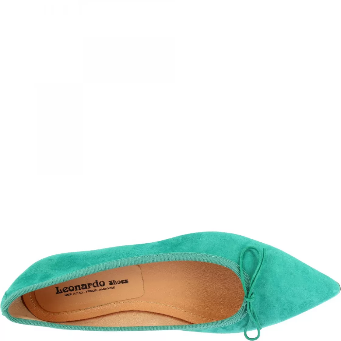 Discount Leonardo Shoes Ballerine Slip-on A Punta Da Donna Fatte A Mano In Pelle Di Camoscio Turchese Celeste