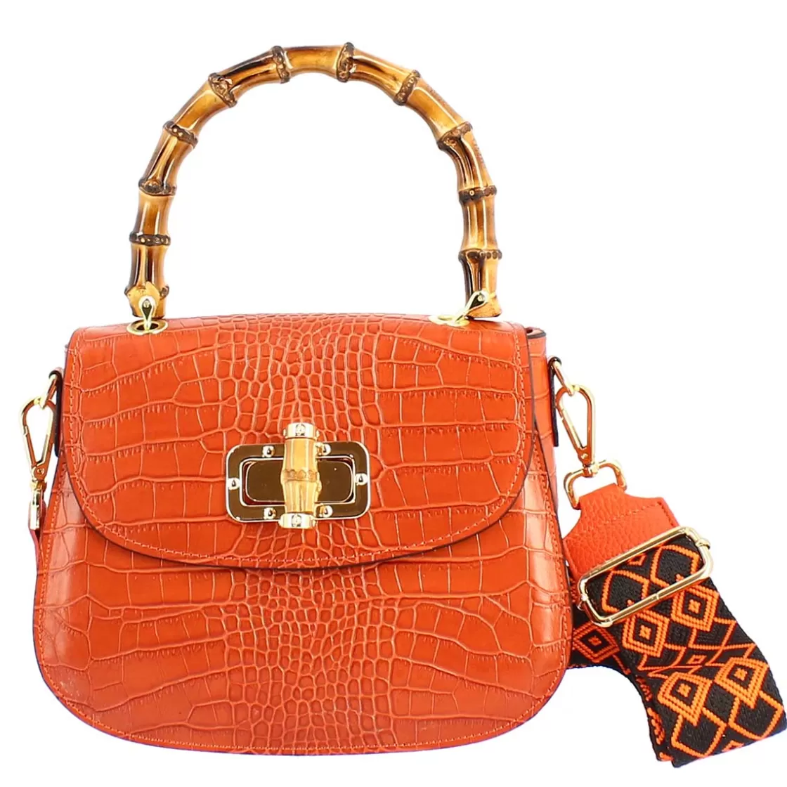 Best Leonardo Shoes Borsa A Mano Artigianale Da Donna In Pelle Con Tracolla Rimovibile Arancione