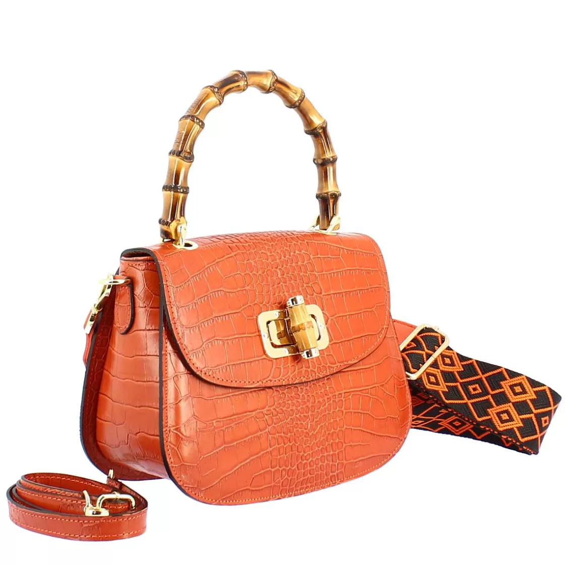 Best Leonardo Shoes Borsa A Mano Artigianale Da Donna In Pelle Con Tracolla Rimovibile Arancione