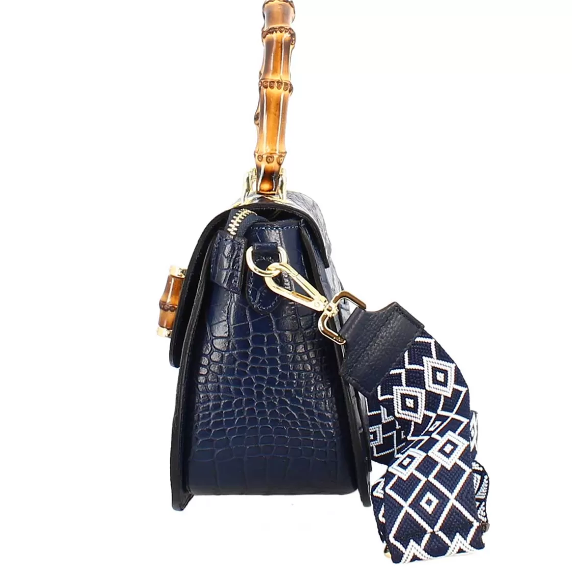 Store Leonardo Shoes Borsa A Mano Artigianale Da Donna In Pelle Con Tracolla Rimovibile Blu