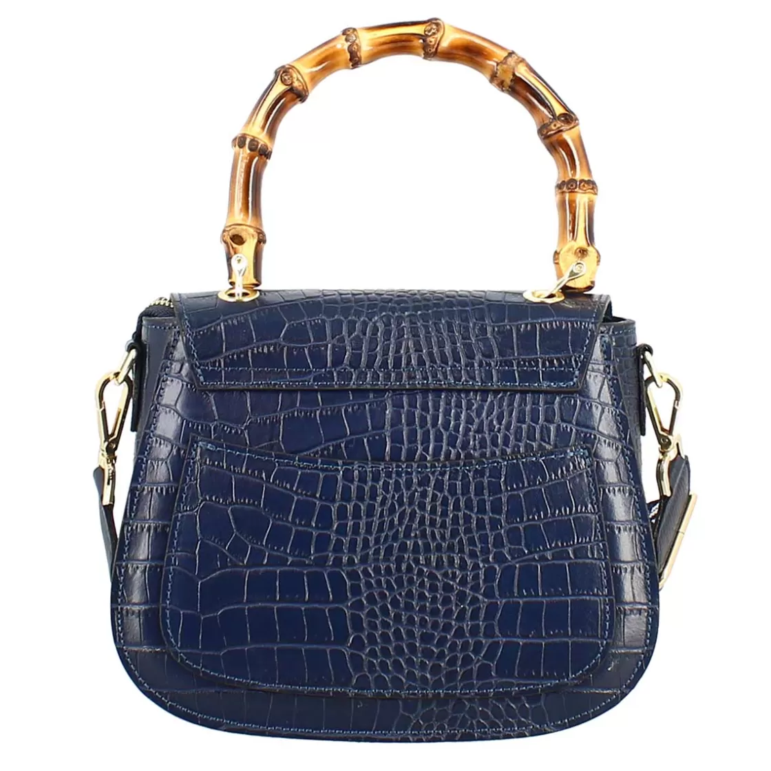Store Leonardo Shoes Borsa A Mano Artigianale Da Donna In Pelle Con Tracolla Rimovibile Blu