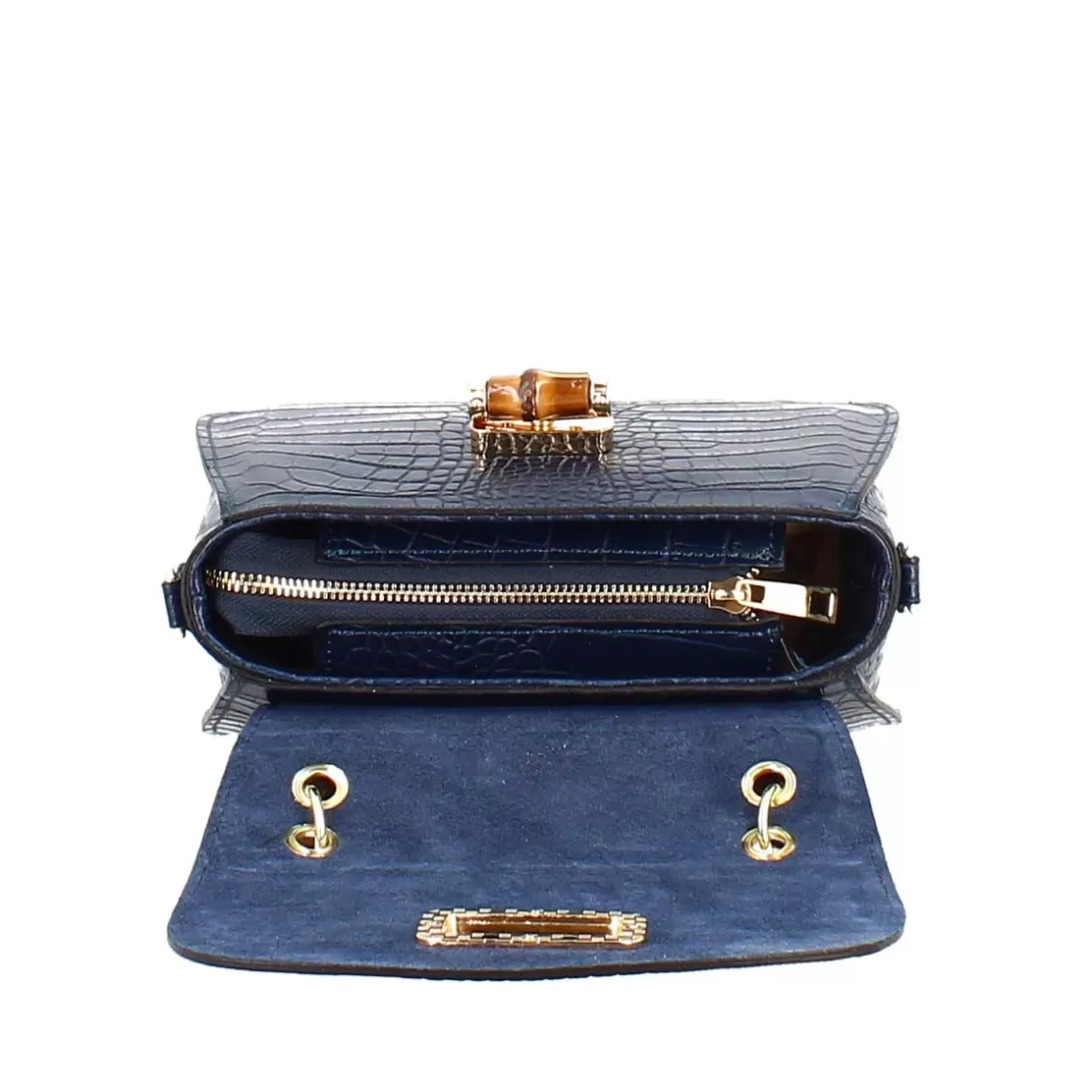 Store Leonardo Shoes Borsa A Mano Artigianale Da Donna In Pelle Con Tracolla Rimovibile Blu
