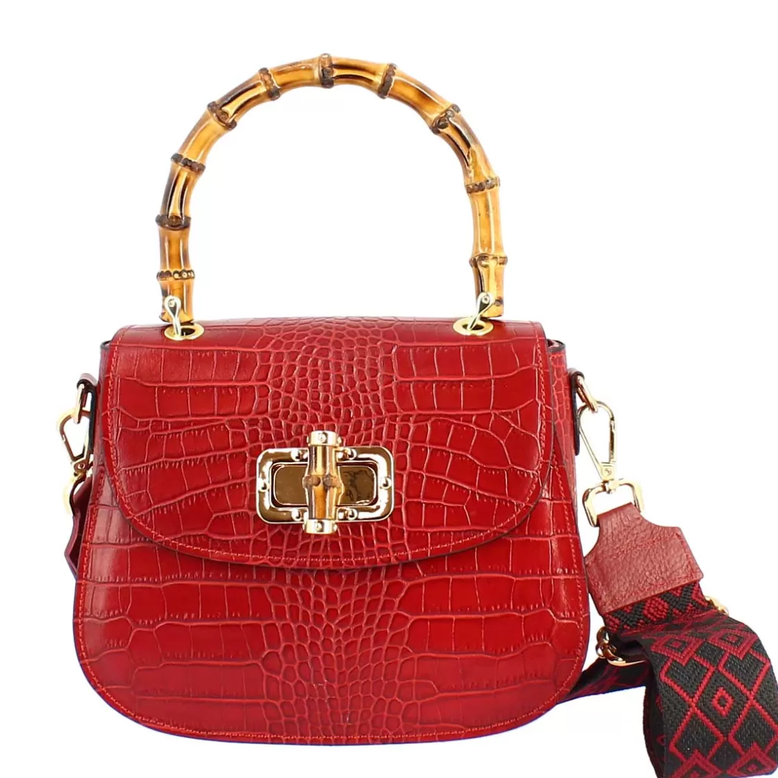 Clearance Leonardo Shoes Borsa A Mano Artigianale Da Donna In Pelle Con Tracolla Rimovibile Bordeaux