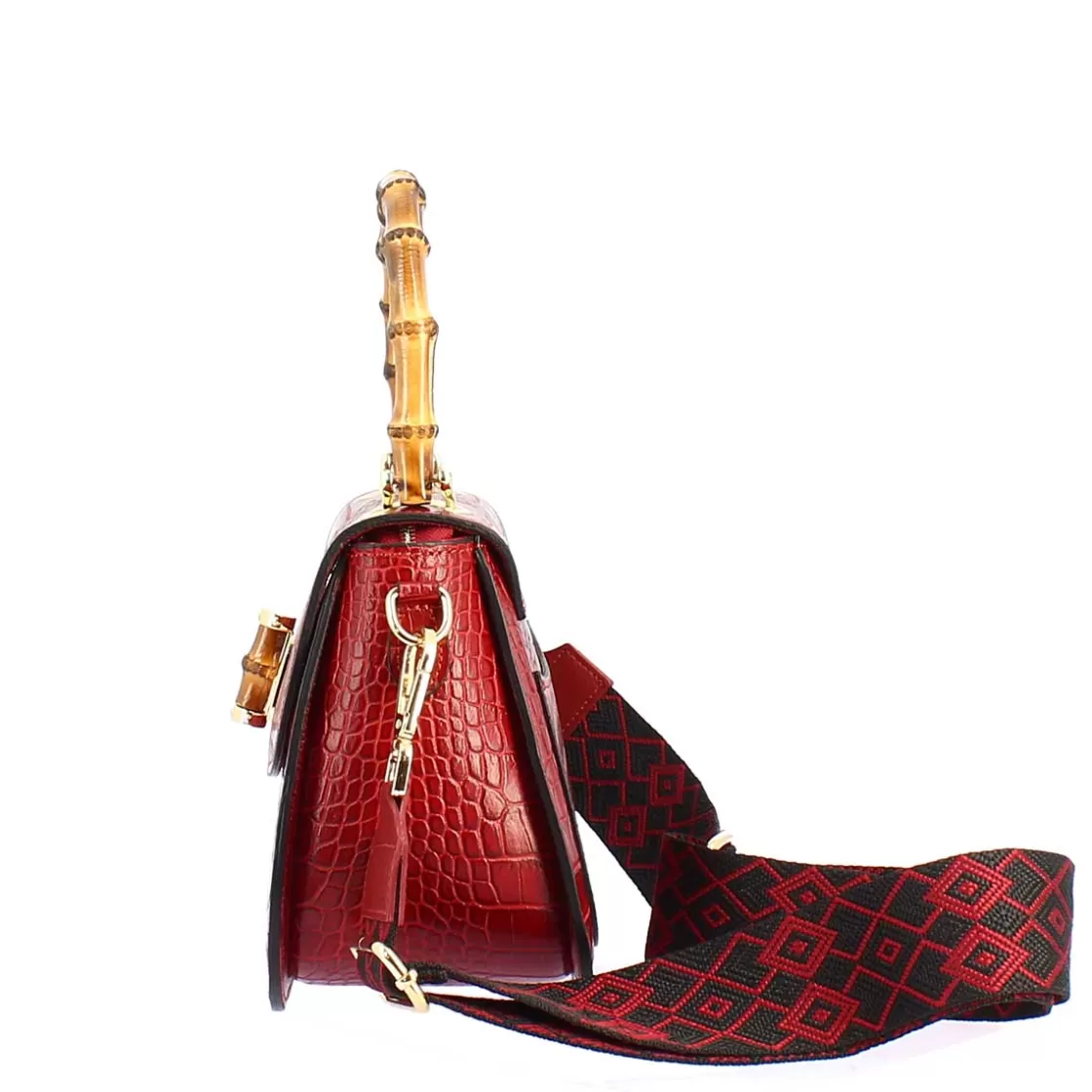 Clearance Leonardo Shoes Borsa A Mano Artigianale Da Donna In Pelle Con Tracolla Rimovibile Bordeaux