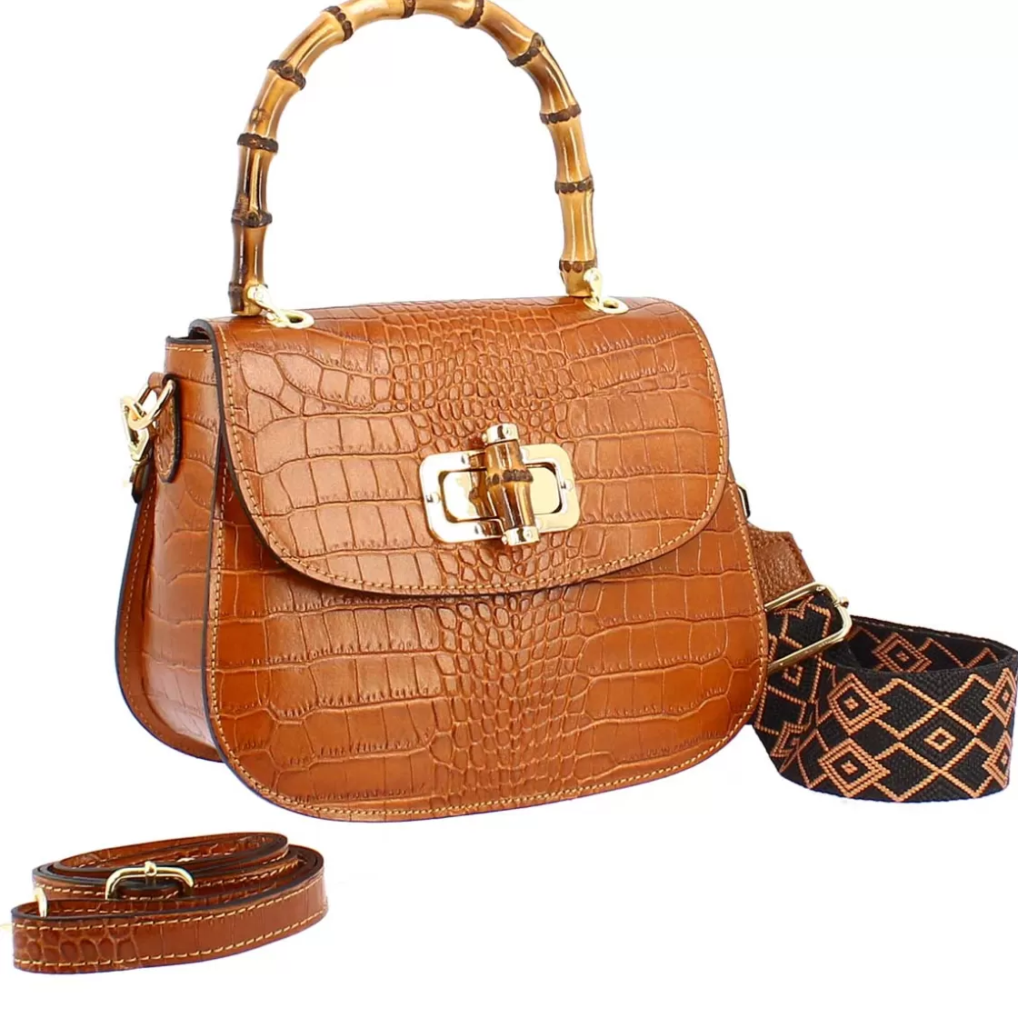Cheap Leonardo Shoes Borsa A Mano Artigianale Da Donna In Pelle Con Tracolla Rimovibile Marrone