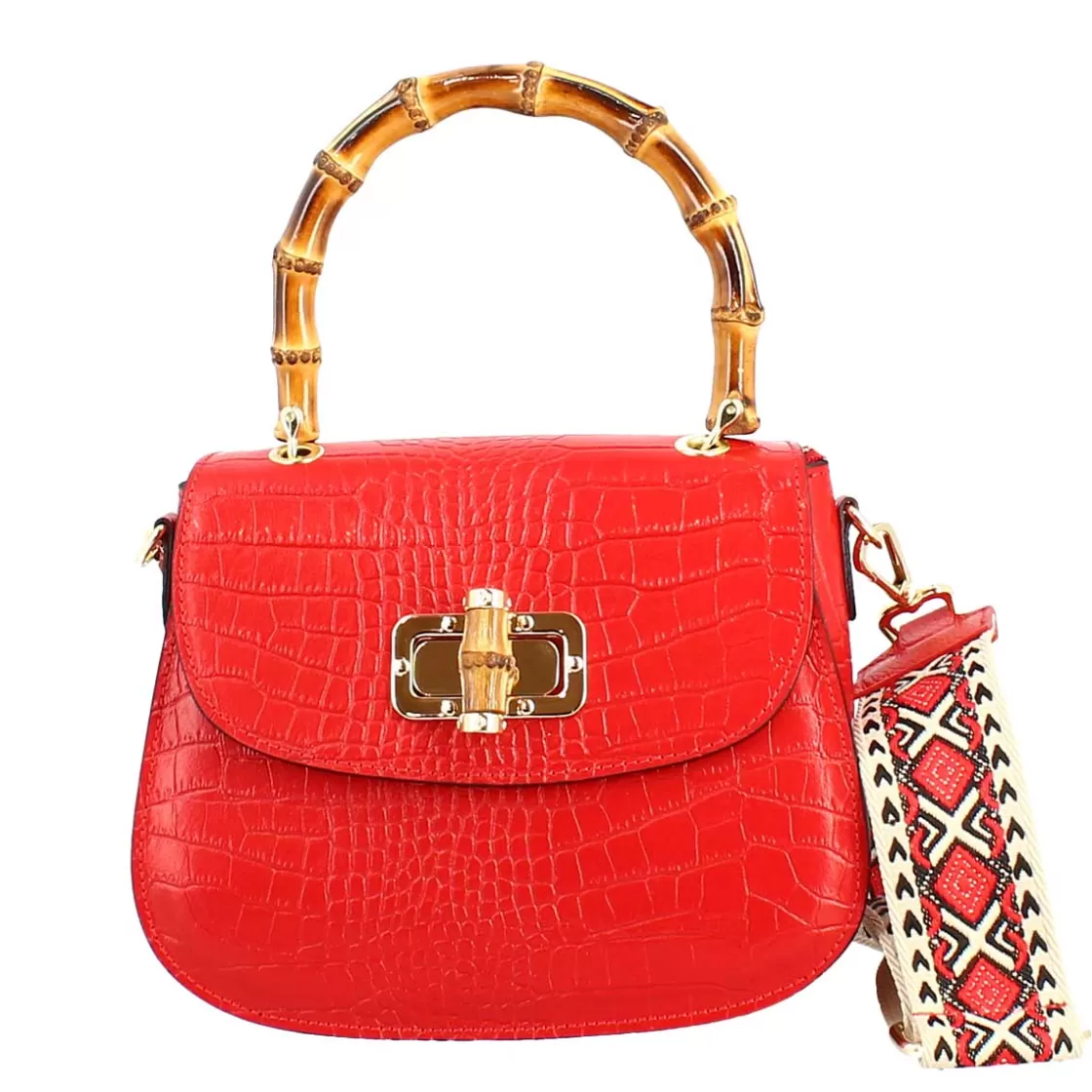 Best Leonardo Shoes Borsa A Mano Artigianale Da Donna In Pelle Rossa Con Tracolla Rimovibile Rosso