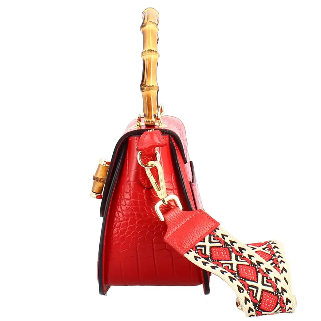 Best Leonardo Shoes Borsa A Mano Artigianale Da Donna In Pelle Rossa Con Tracolla Rimovibile Rosso