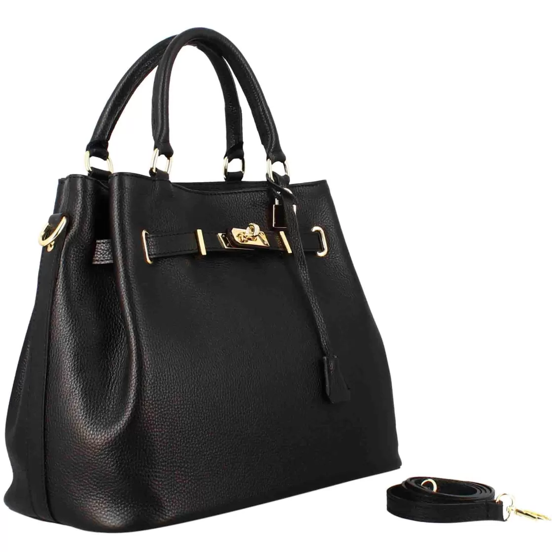 Discount Leonardo Shoes Borsa A Mano Frida In Pelle Con Tracolla Rimovibile Colore Nero