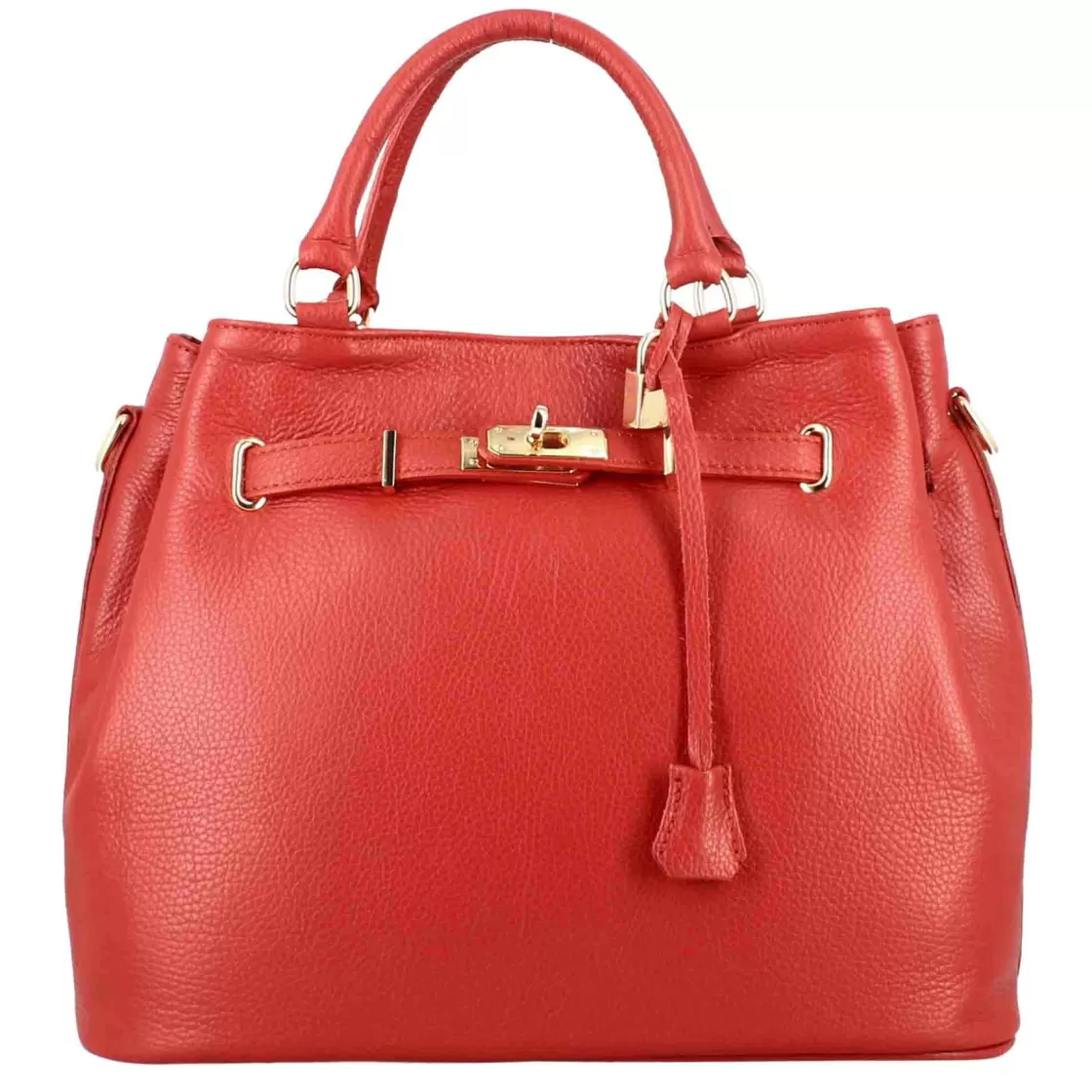 Shop Leonardo Shoes Borsa A Mano Frida In Pelle Con Tracolla Rimovibile Colore Rosso