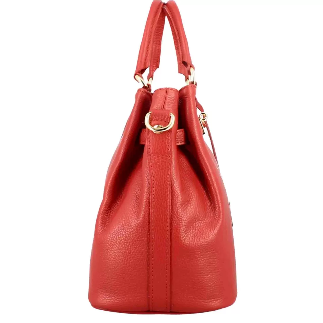 Shop Leonardo Shoes Borsa A Mano Frida In Pelle Con Tracolla Rimovibile Colore Rosso