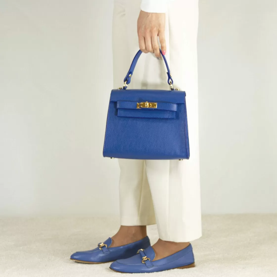 Best Sale Leonardo Shoes Borsa A Mano Lady K Da Donna In Pelle Colore Blu