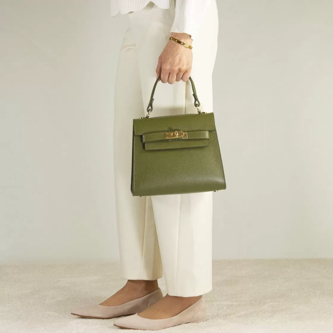 Cheap Leonardo Shoes Borsa A Mano Lady K Da Donna In Pelle Colore Verde