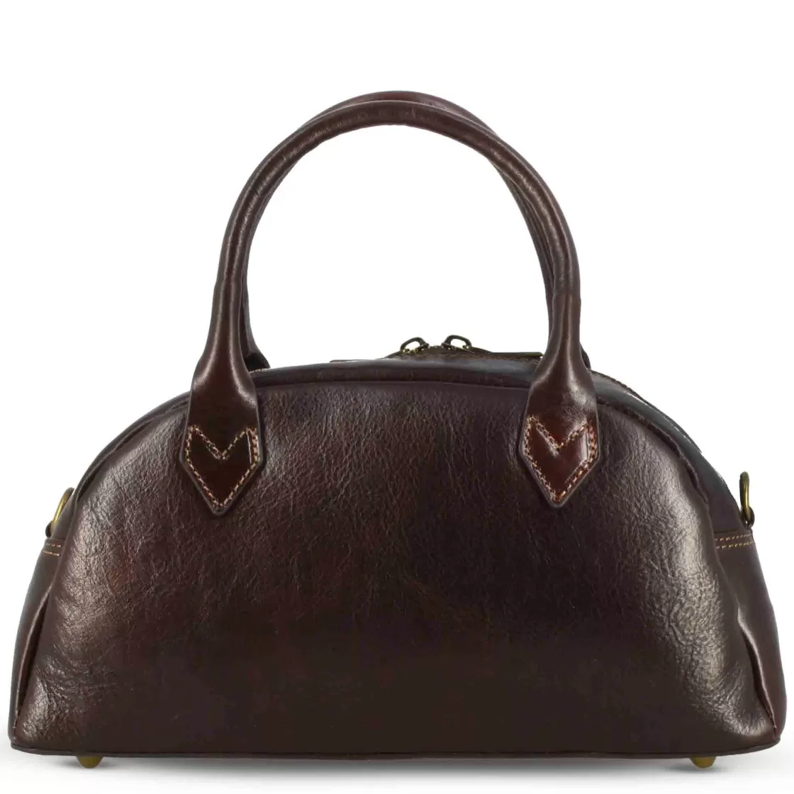Best Sale Leonardo Shoes Borsa A Mano Tulia Bauletto Da Donna In Pelle Colore Marrone Scuro