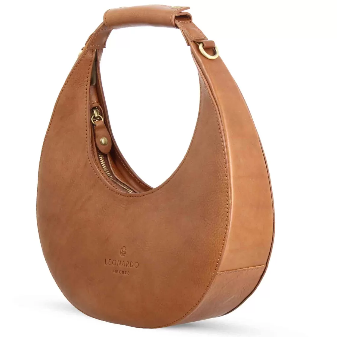 Online Leonardo Shoes Borsa A Spalla Olimpia Da Donna In Pelle Colore Marrone