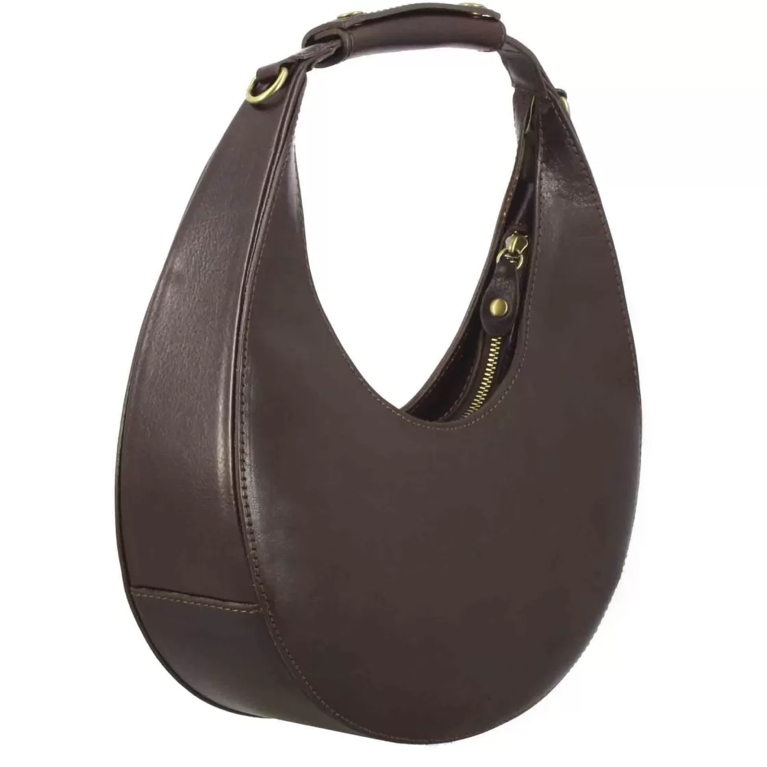 Sale Leonardo Shoes Borsa A Spalla Olimpia Da Donna In Pelle Colore Marrone Scuro