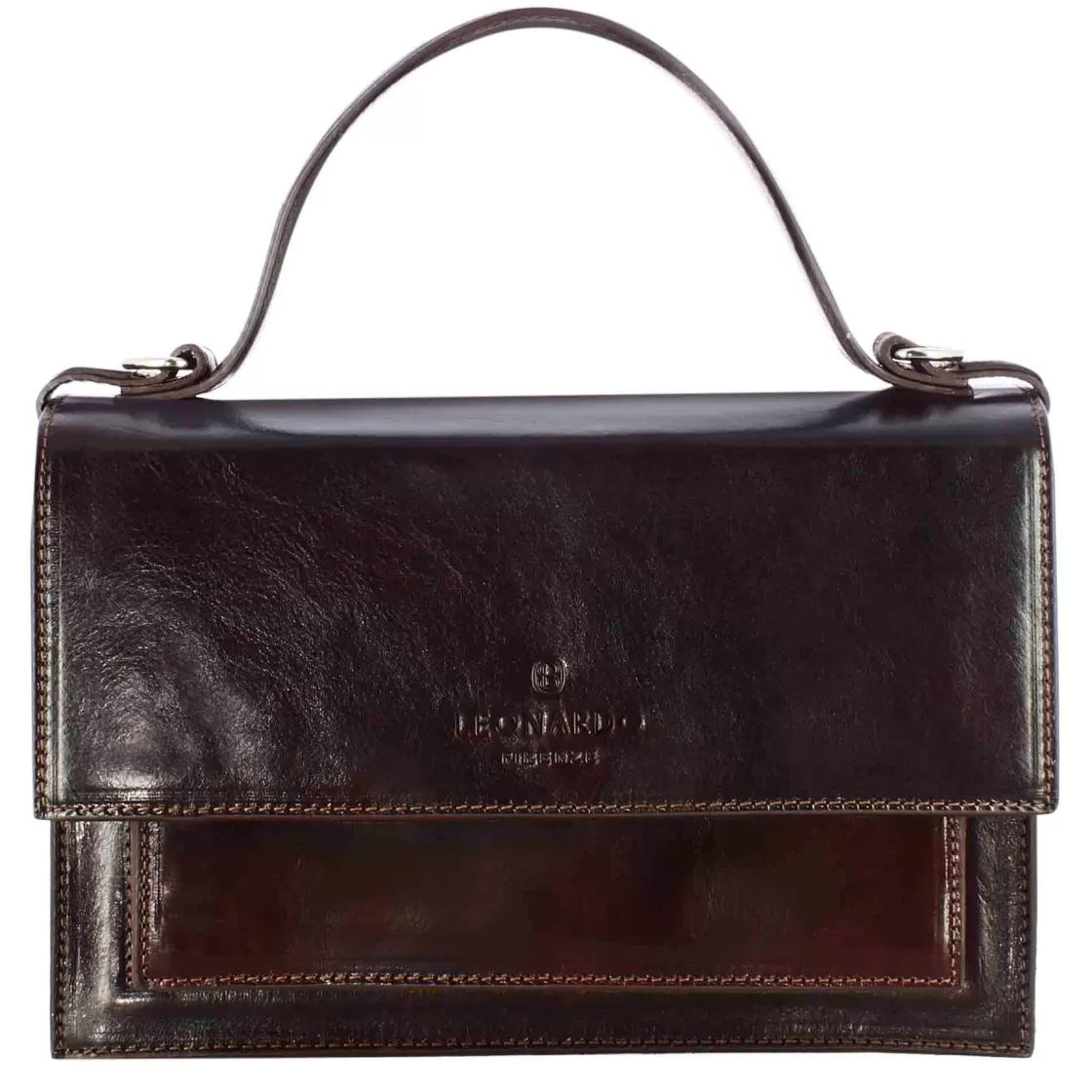 Flash Sale Leonardo Shoes Borsa Contessina Da Donna Classica In Pelle Liscia Colore Marrone Scuro