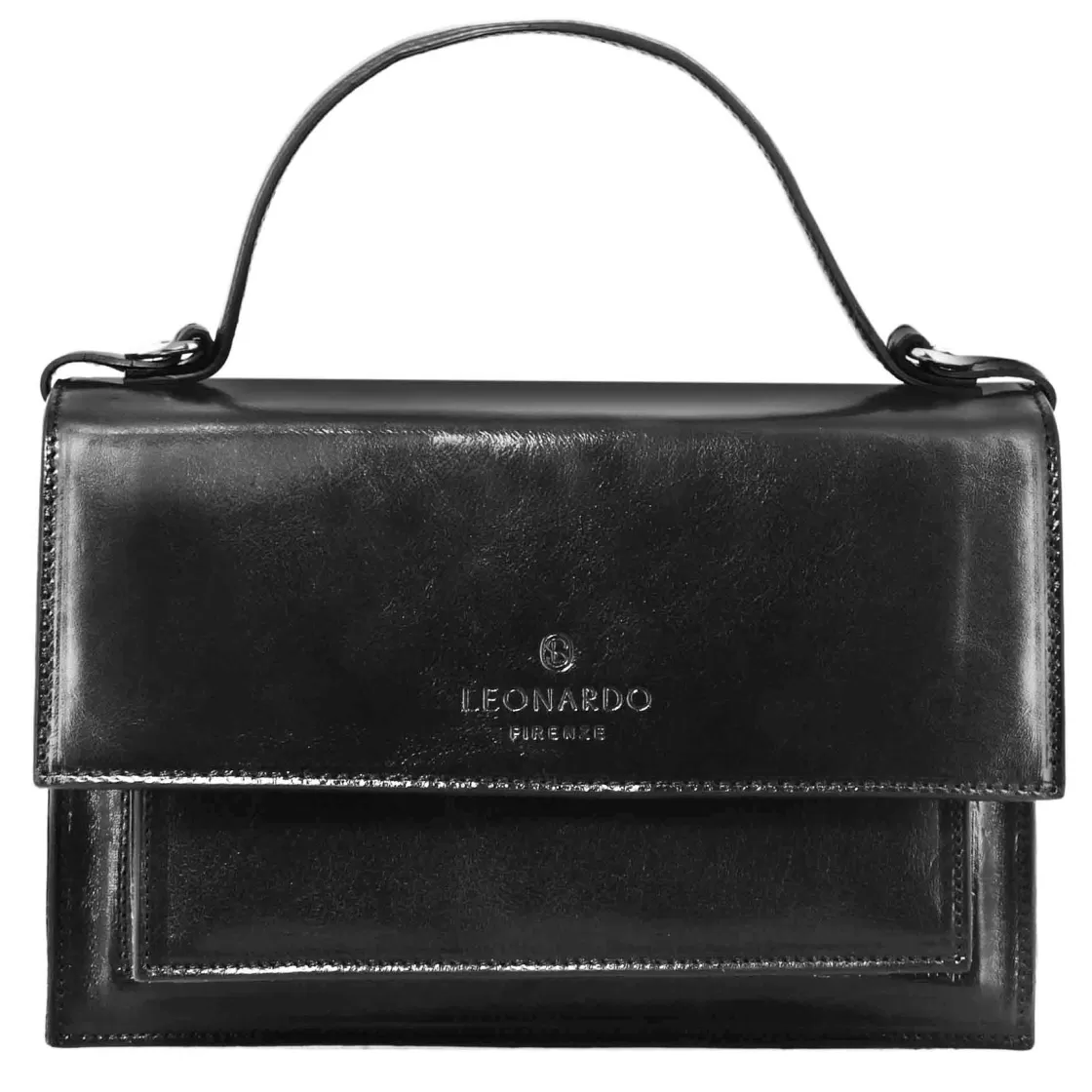 Discount Leonardo Shoes Borsa Contessina Da Donna Classica In Pelle Liscia Colore Nero