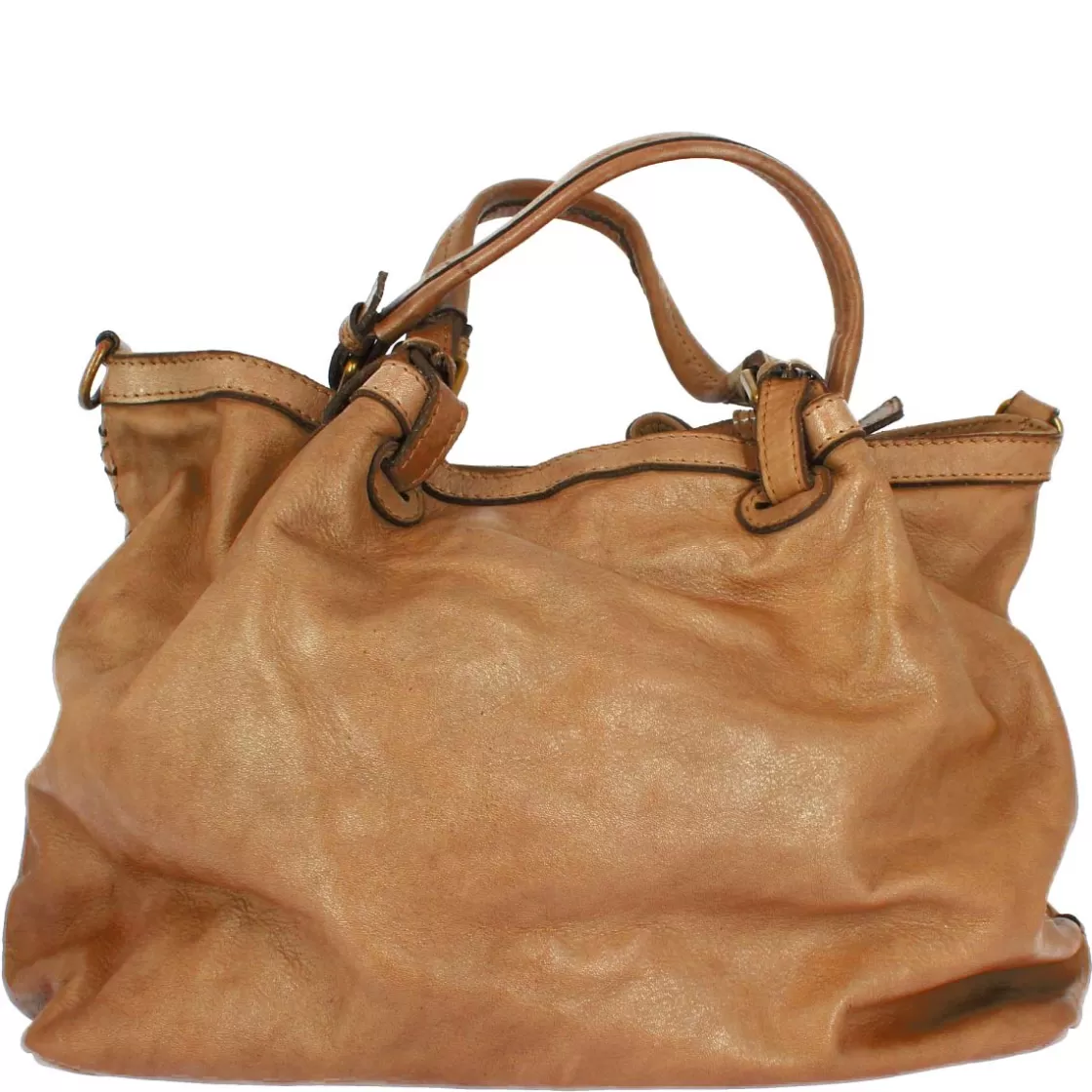 Store Leonardo Shoes Borsa Da Donna Petrarca Fatta A Mano In Pelle Intrecciata Cuoio Con Tracolla Marrone