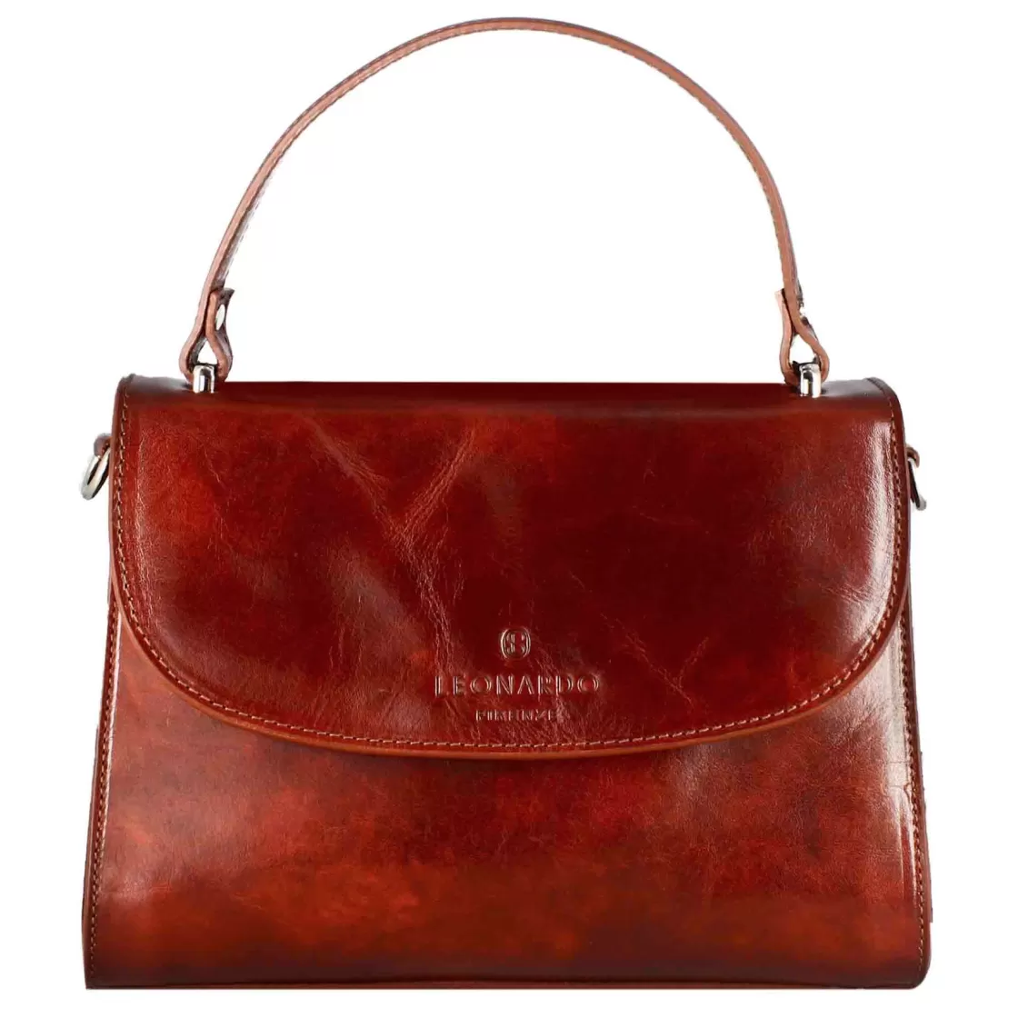 Cheap Leonardo Shoes Borsa Lucrezia Bauletto Da Donna Classica In Pelle Liscia Colore Marrone