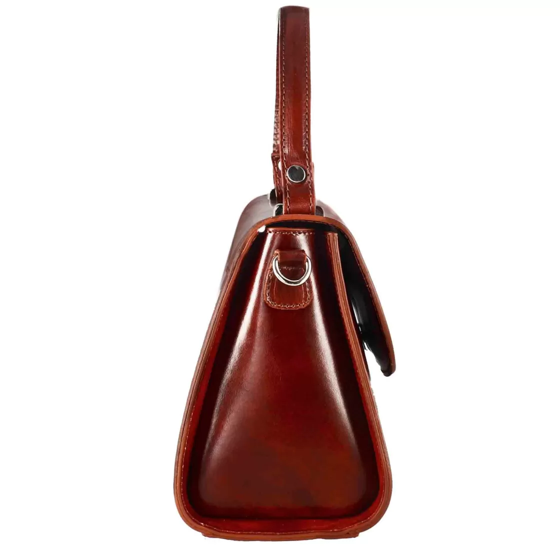 Cheap Leonardo Shoes Borsa Lucrezia Bauletto Da Donna Classica In Pelle Liscia Colore Marrone