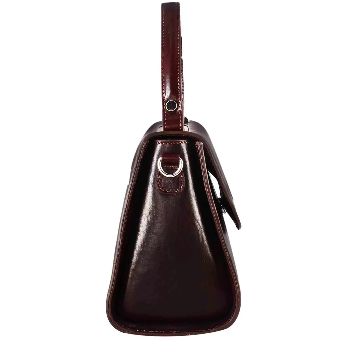 Cheap Leonardo Shoes Borsa Lucrezia Bauletto Da Donna Classica In Pelle Liscia Colore Marrone Scuro