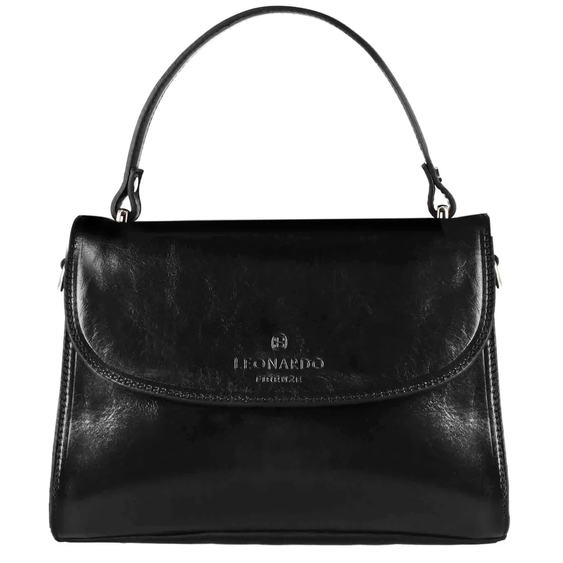 Flash Sale Leonardo Shoes Borsa Lucrezia Bauletto Da Donna Classica In Pelle Liscia Colore Nero