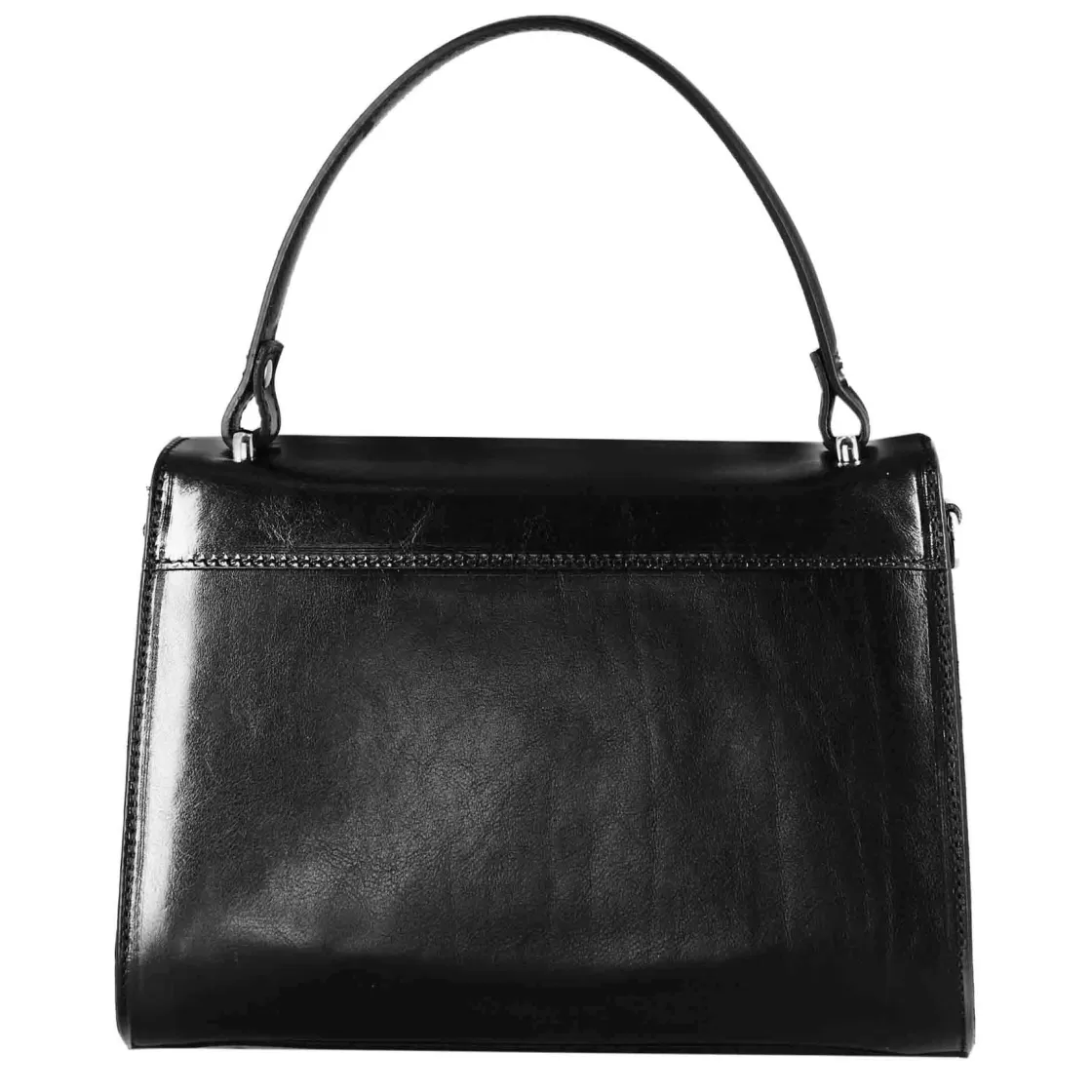 Flash Sale Leonardo Shoes Borsa Lucrezia Bauletto Da Donna Classica In Pelle Liscia Colore Nero