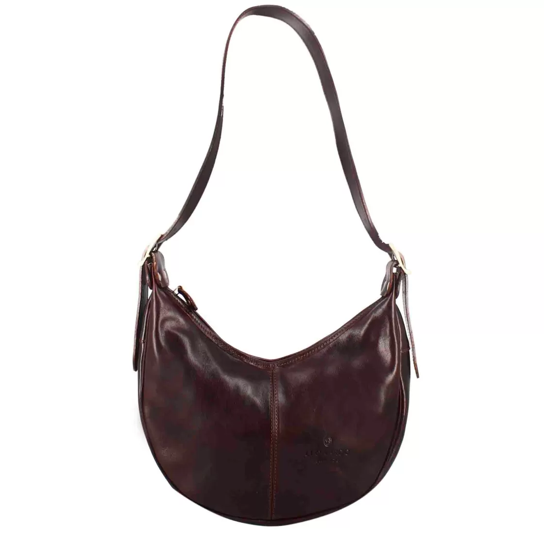 Fashion Leonardo Shoes Borsa Shopper City Da Donna Classica In Pelle Liscia Colore Marrone Scuro