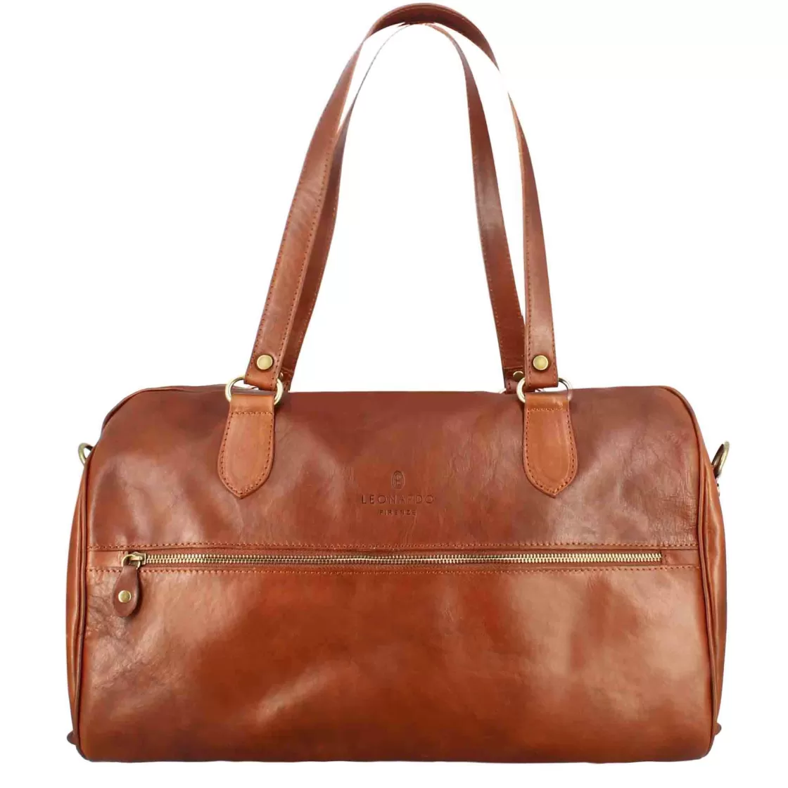Flash Sale Leonardo Shoes Borse Da Viaggio In Pelle Colore Con Manici E Tracolla Rimovibile Marrone