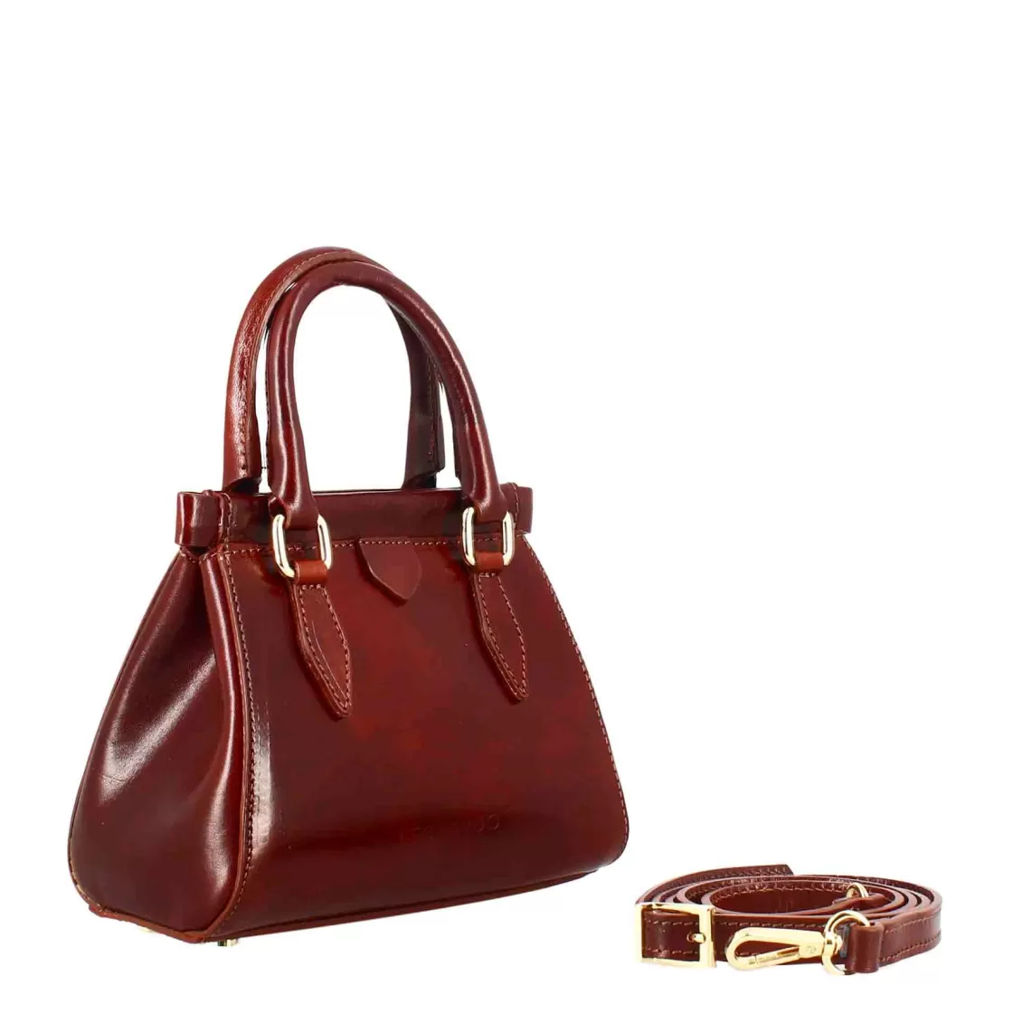 Fashion Leonardo Shoes Borsetta A Mano Fiorenza In Pelle Con Tracolla Rimovibile Colore Marrone
