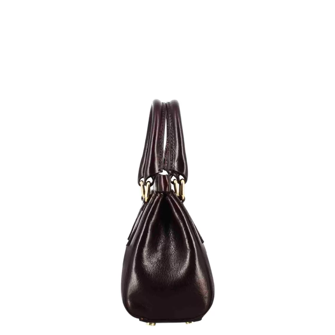 Outlet Leonardo Shoes Borsetta A Mano Fiorenza In Pelle Con Tracolla Rimovibile Colore Marrone Scuro