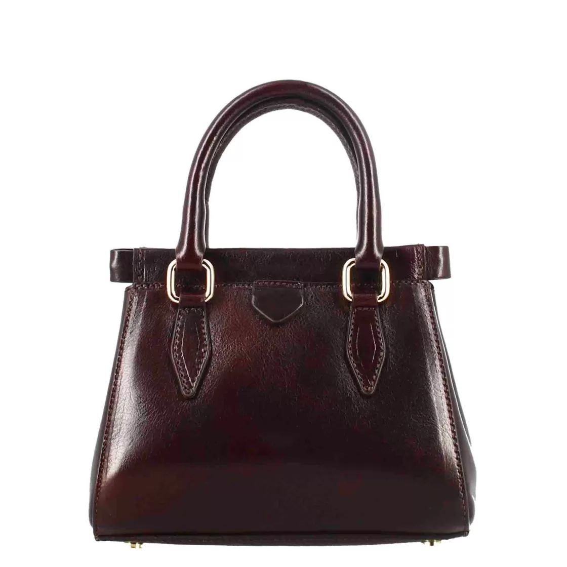 Outlet Leonardo Shoes Borsetta A Mano Fiorenza In Pelle Con Tracolla Rimovibile Colore Marrone Scuro