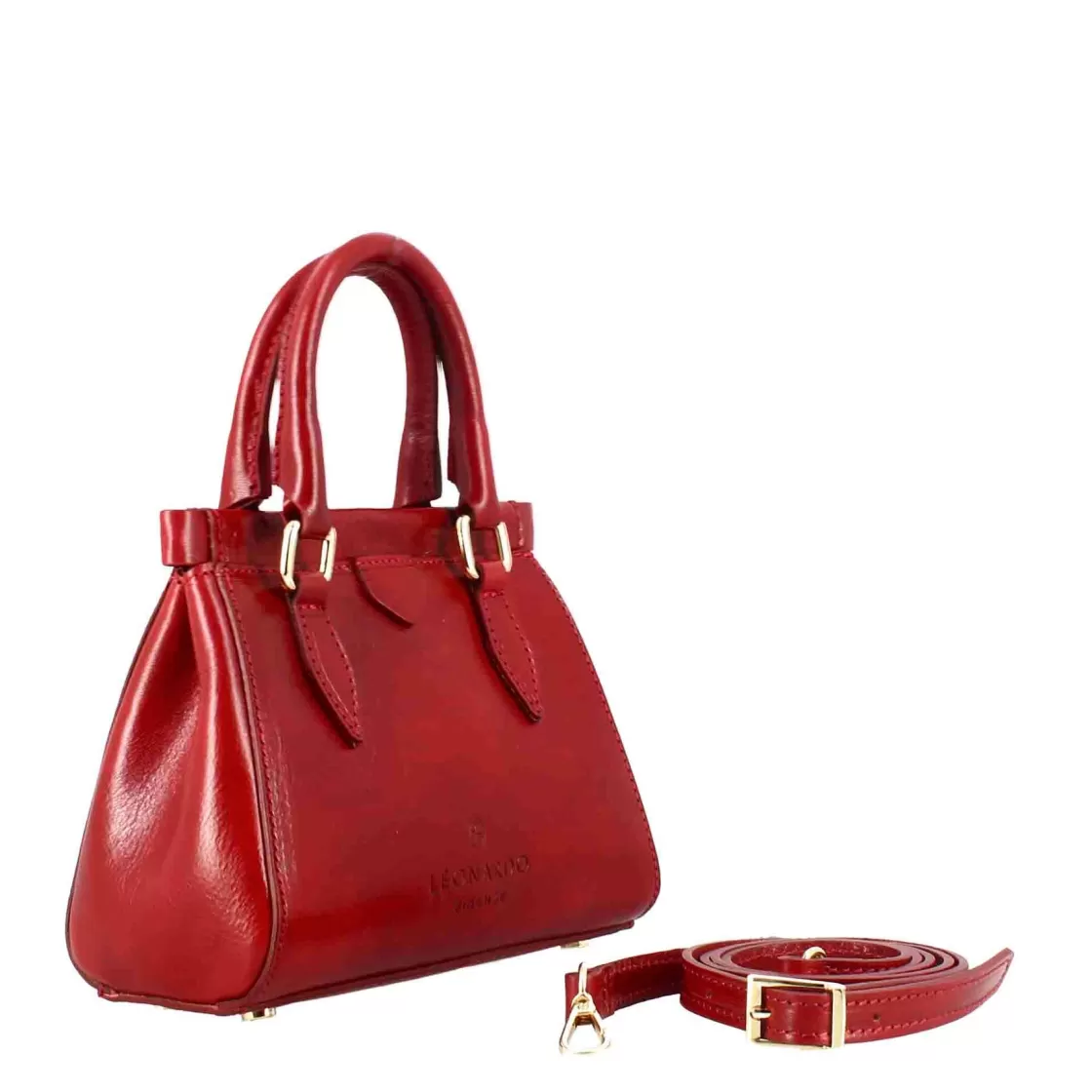 Flash Sale Leonardo Shoes Borsetta A Mano Fiorenza In Pelle Con Tracolla Rimovibile Colore Rosso