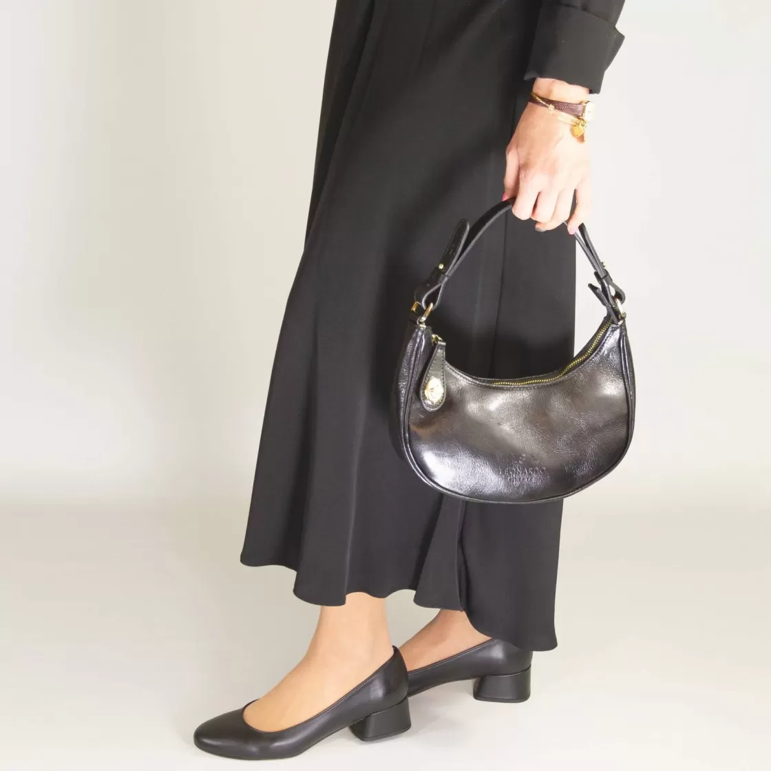 Clearance Leonardo Shoes Borsetta A Spalla Jane In Pelle Con Tracolla Rimovibile Colore Marrone Scuro