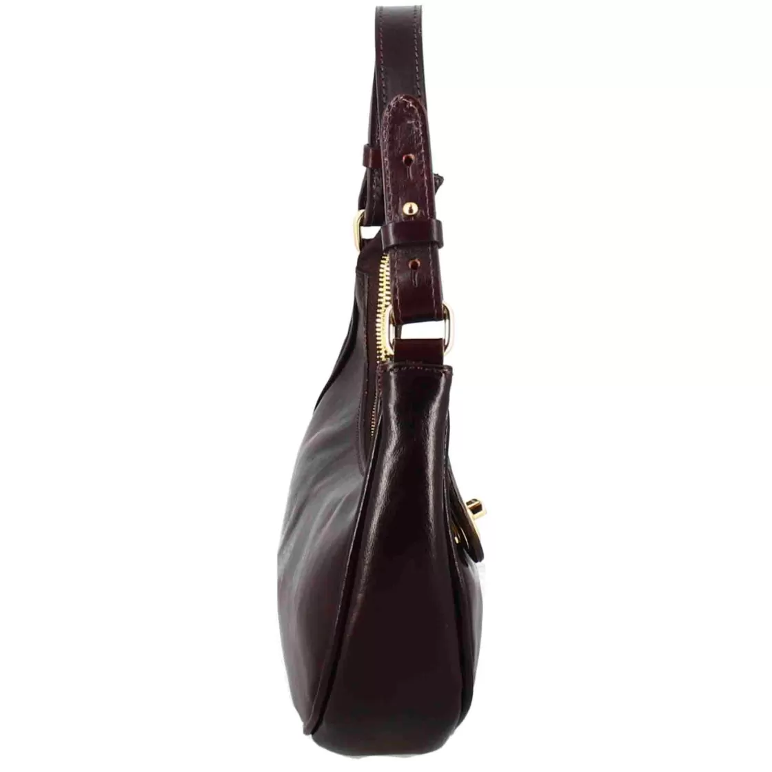 Clearance Leonardo Shoes Borsetta A Spalla Jane In Pelle Con Tracolla Rimovibile Colore Marrone Scuro