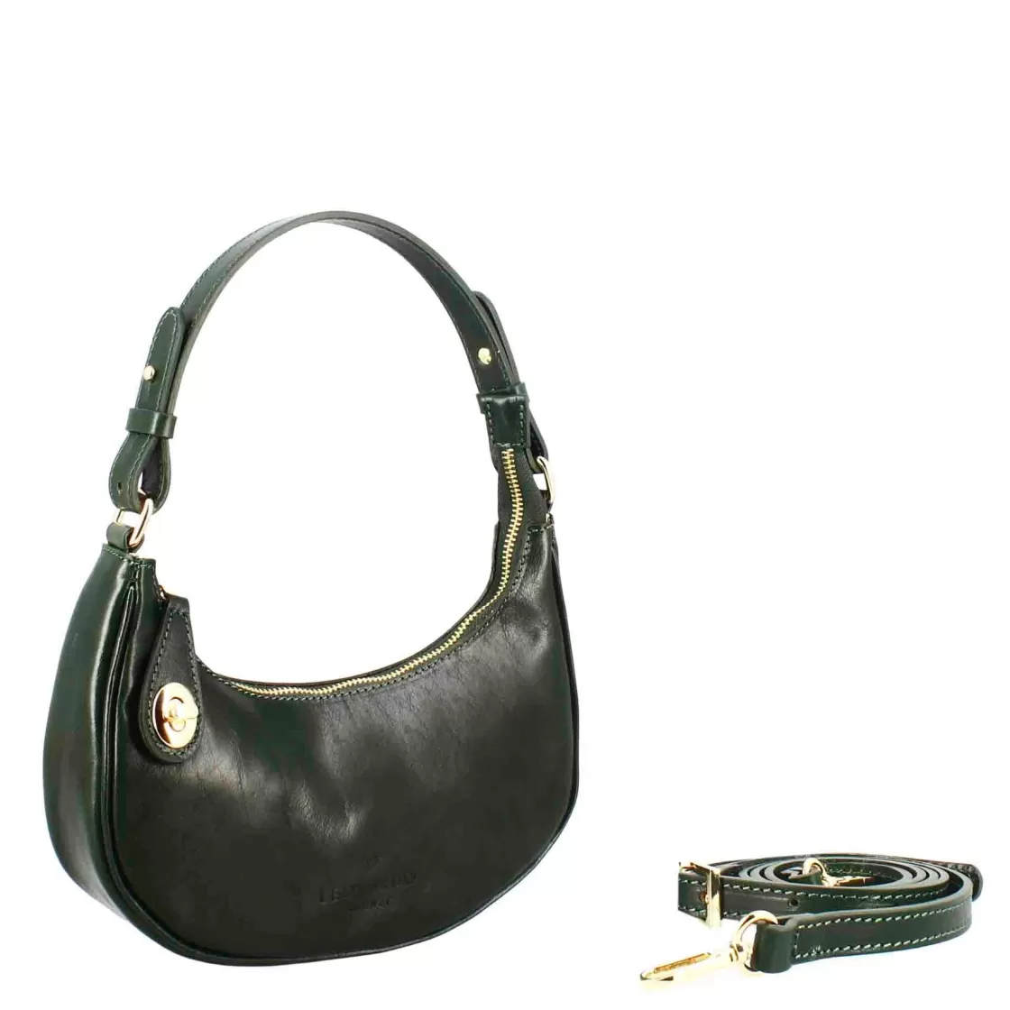 Hot Leonardo Shoes Borsetta A Spalla Jane In Pelle Con Tracolla Rimovibile Colore Verde
