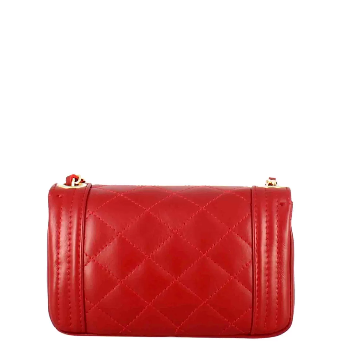 Online Leonardo Shoes Borsetta Timeless A Tracolla In Pelle Trapuntata Colore Rosso