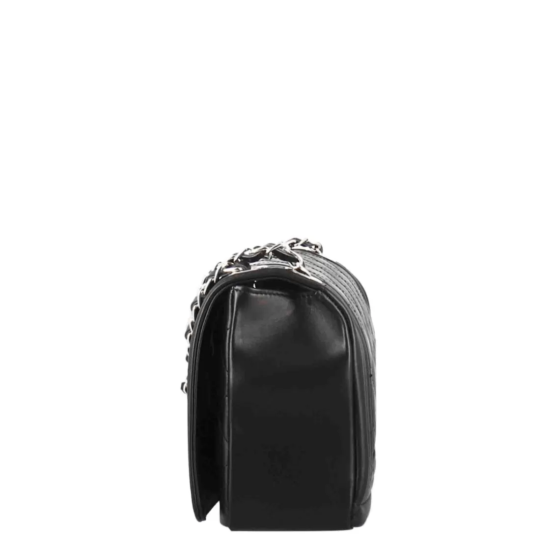 Fashion Leonardo Shoes Borsetta Timeless Media A Tracolla In Pelle Trapuntata Colore Nero