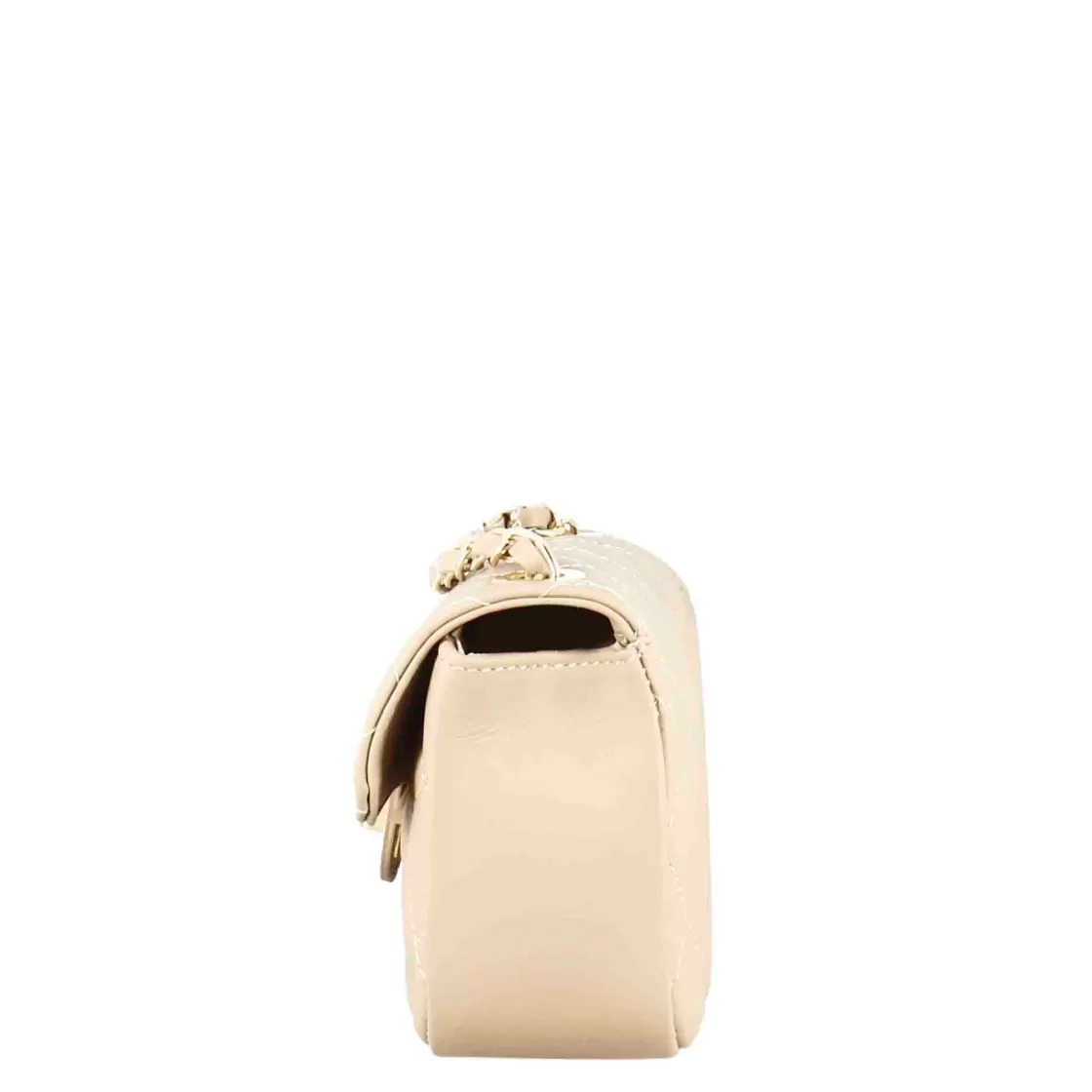 New Leonardo Shoes Borsetta Vanity A Tracolla In Pelle Trapuntata Colore Beige