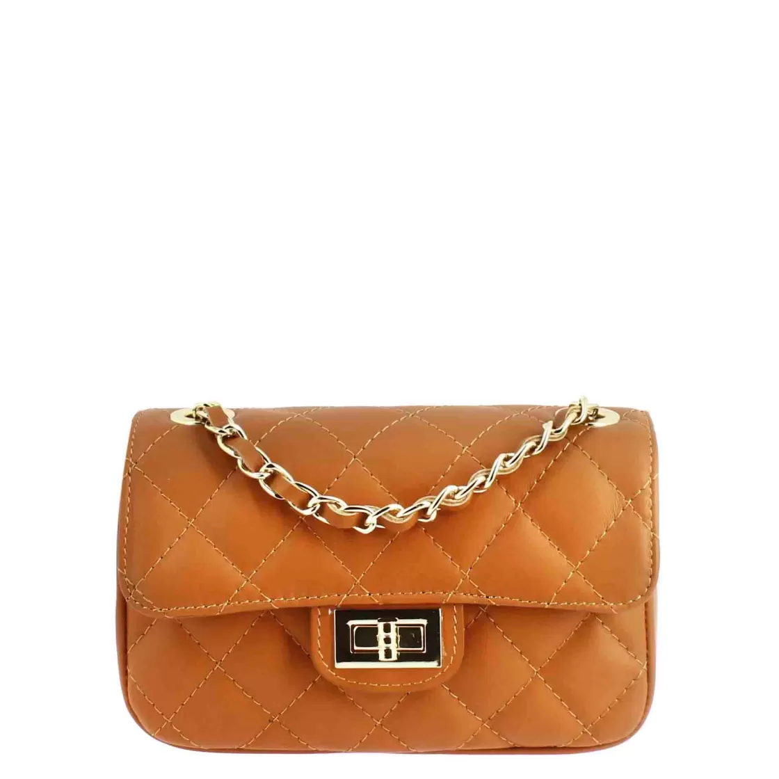 Clearance Leonardo Shoes Borsetta Vanity A Tracolla In Pelle Trapuntata Colore Marrone