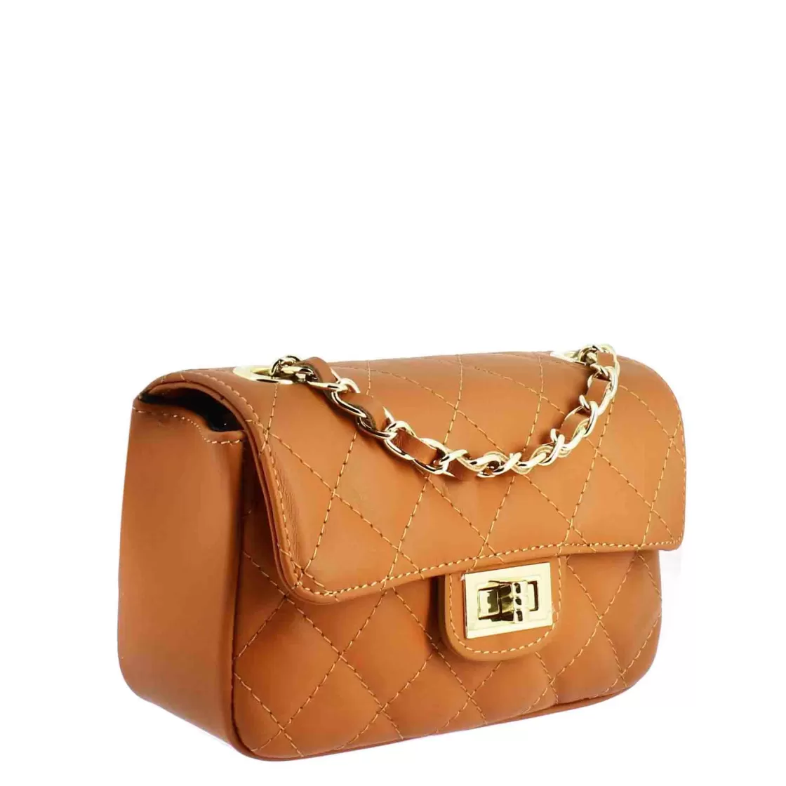 Clearance Leonardo Shoes Borsetta Vanity A Tracolla In Pelle Trapuntata Colore Marrone