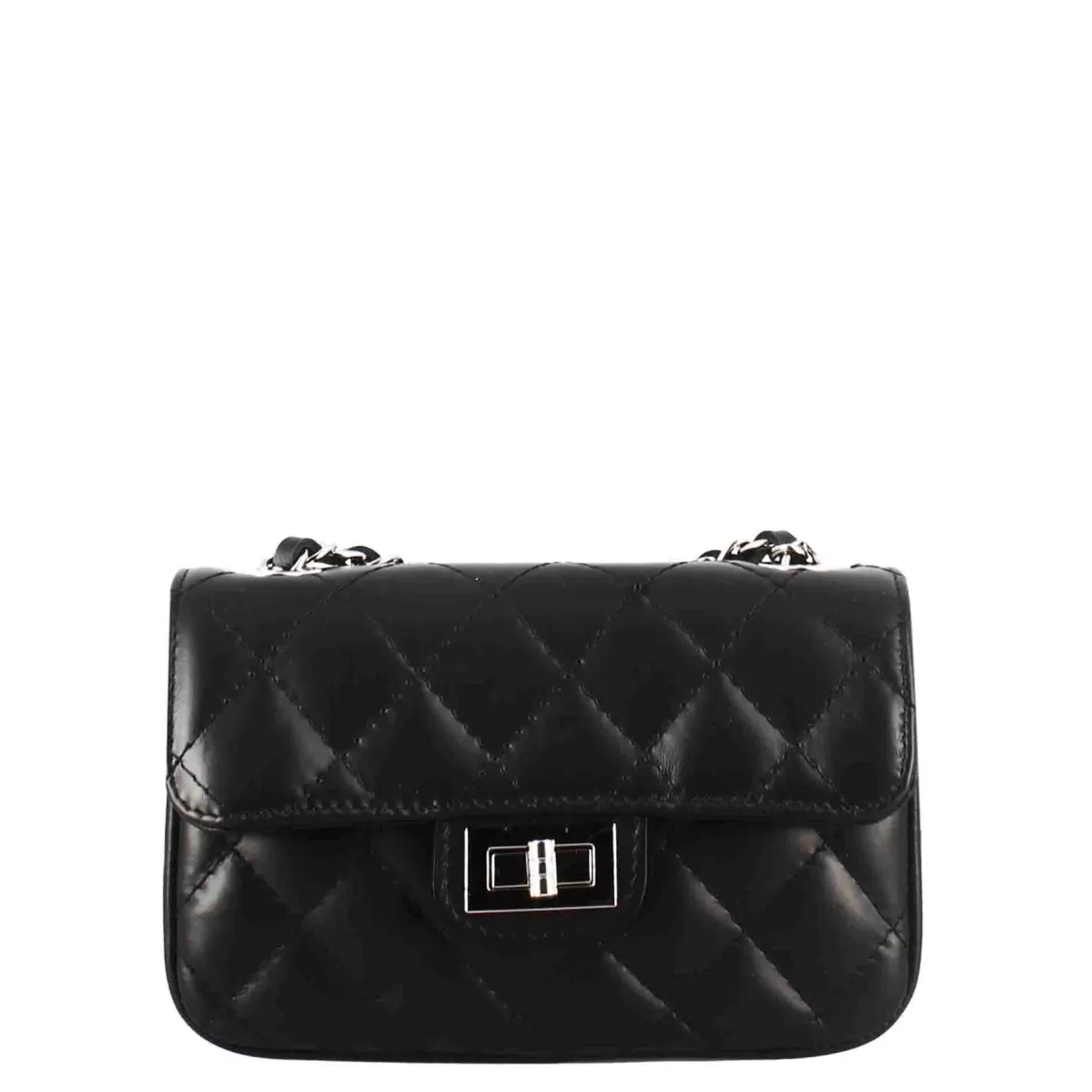 Hot Leonardo Shoes Borsetta Vanity A Tracolla In Pelle Trapuntata Colore Nero