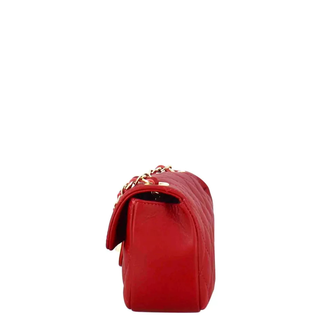 Discount Leonardo Shoes Borsetta Vanity A Tracolla In Pelle Trapuntata Colore Rosso