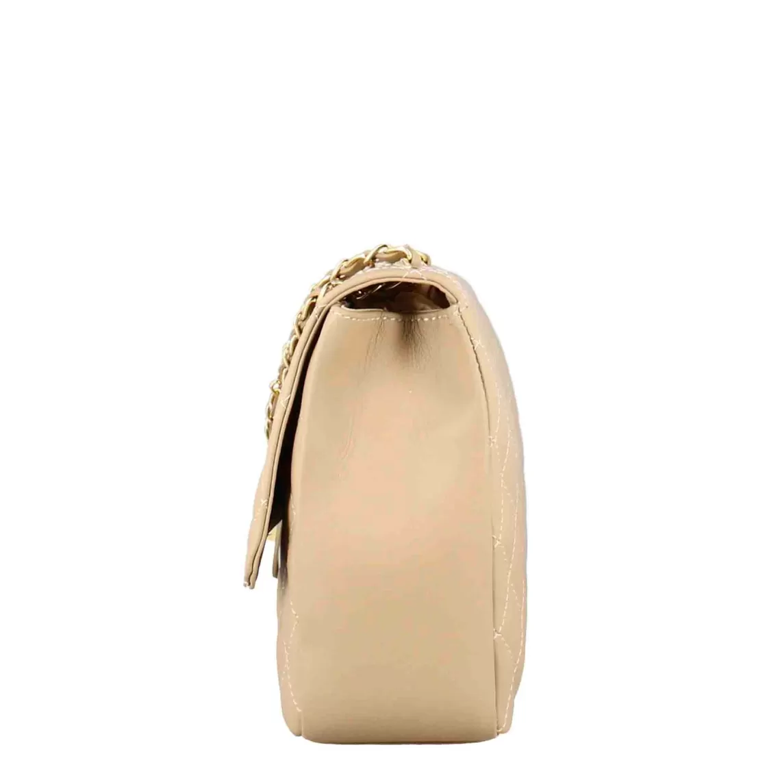 Online Leonardo Shoes Borsetta Vanity Grande A Tracolla In Pelle Trapuntata Colore Beige