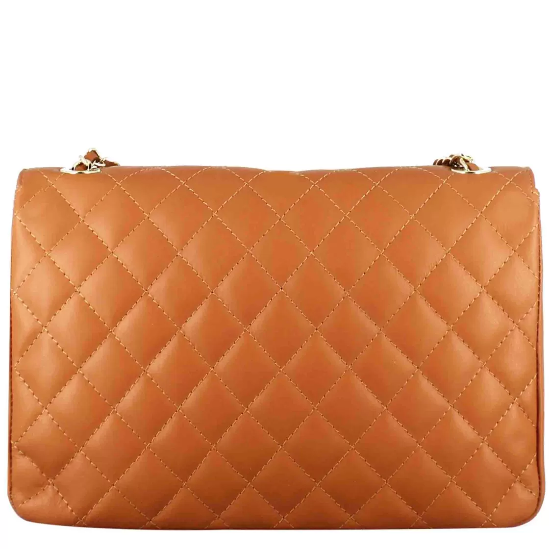 Discount Leonardo Shoes Borsetta Vanity Grande A Tracolla In Pelle Trapuntata Colore Marrone