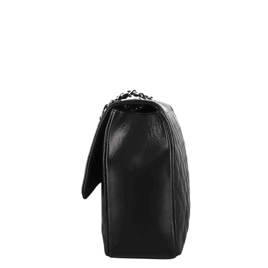 Cheap Leonardo Shoes Borsetta Vanity Grande A Tracolla In Pelle Trapuntata Colore Nero